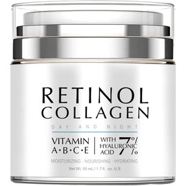 Retinol Cream for Wrinkles, Face Collagen Cream for Tightening Skin, Anti Aging Facial Moisturizer Day and Night, for All Skin Types, 50g