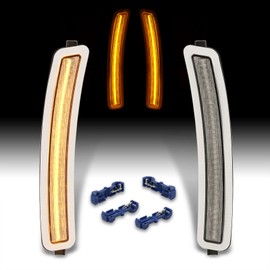 AJP Distributors Clear Lens Amber LED Front Bumper Side Marker Lights Reflector Signal Lamps Pair Compatible/Replacement For 5 Series G30 530i 540i M550i / F90 M5 2017 2018 2019 2020 2021 2022 2023