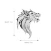 VGOL 1 Pair Wolf Head 3D Metal Stickers Decals Wolf
