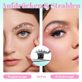 CALAILIS Estensioni per ciglia autoadesive, 72 pezzi D Curl ciglia wispy autoadesive Press on Lashes senza colla necessaria ciglia pre-incollate con pinzette (ZBP10X)