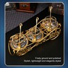 Golden Sugar Jar,European Crystal Sugar Bowl Kitchen Condiment Containers Seasoning