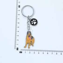 Blue Dream Island Realistic Dog Keychain,Cute Dog Pattern Metal Dog Tag Pendant Dog Lover Keychain Bag Charm Gift, German Shepherd Dog