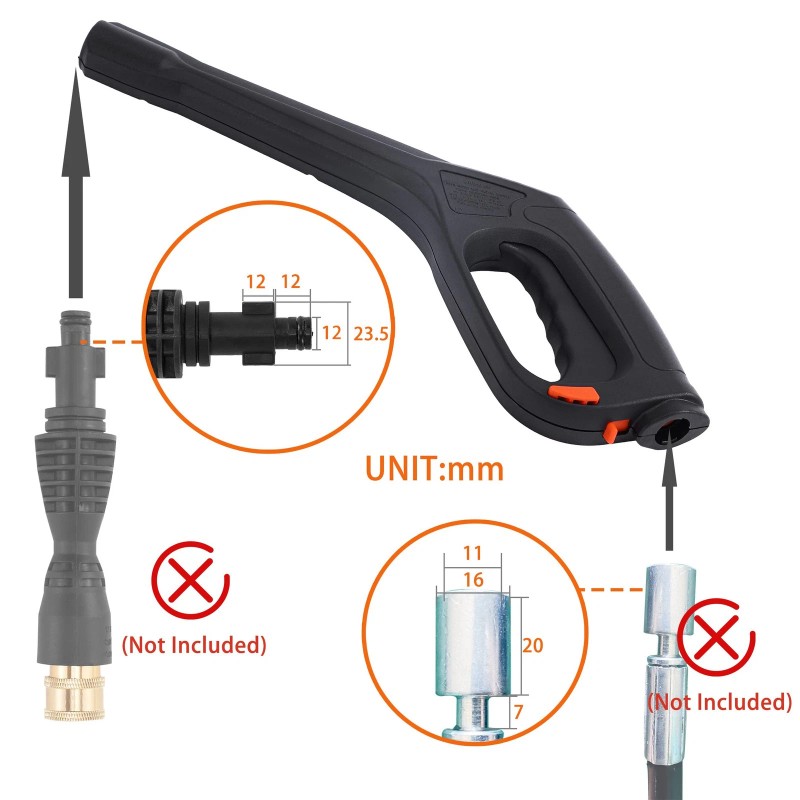 Fixfans Pressure Washer Gun, Compatible with Some Portland Husky Black