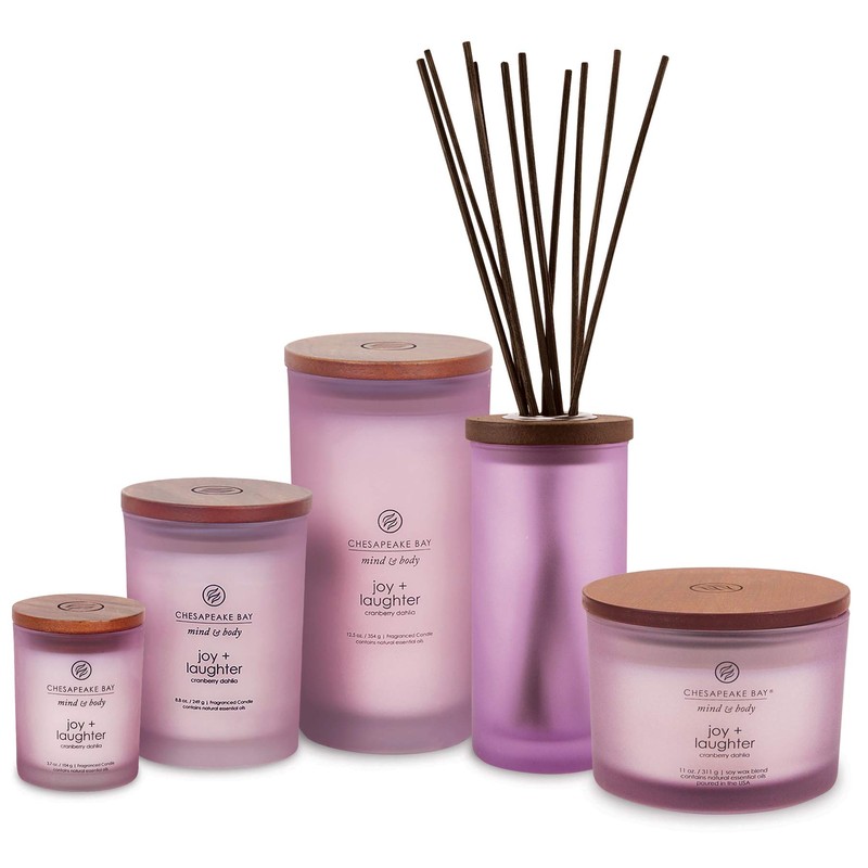 Chesapeake Bay Candle Scented Candle, Joy + Laughter (Cranberry Dahlia),