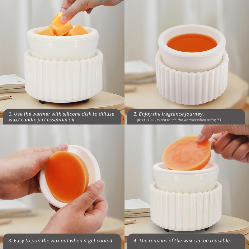 VICTORIA AROMA Ceramic Wax Melt Warmer with 1 pc Silicone
