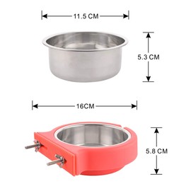 MOACC Futternapf für Käfige Pet Hanging Abnehmbare Käfig Edelstahl Lebensmittel Wasser Blau Schalen für Hunde Katzen Kleine Tiere