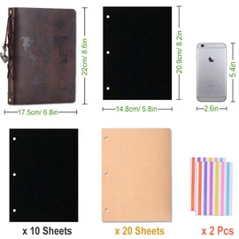 Scrapbook Album DIY Photo Album Leather Scrapbook Memory Book “World Map“ Vintage Up Travel Scrapbook Album for Anniversary Wedding Guest Book 60 Pages