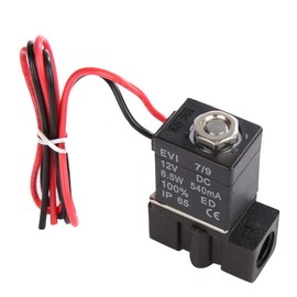 Walfront 2P025-06 DC12V Plastic Electric Solenoid Valve 1/8" NPT 2 Way Electric Solenoid Valve 0~0.7MPa NC Normally Closed, The Electromagnetic Valve