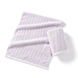 sense gnosis Lavender Hand Towel Set of 2 Wave Pattern 100% Cotton Terry Soft Striped Hand Towel for Bathroom Decorative 13 x 29 Inch, Purple