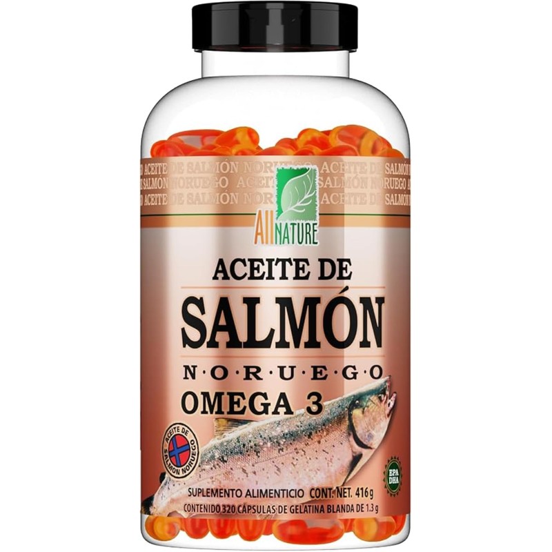 Aceite de Salmón Noruego Omega 3, 320 capsulas All Nature