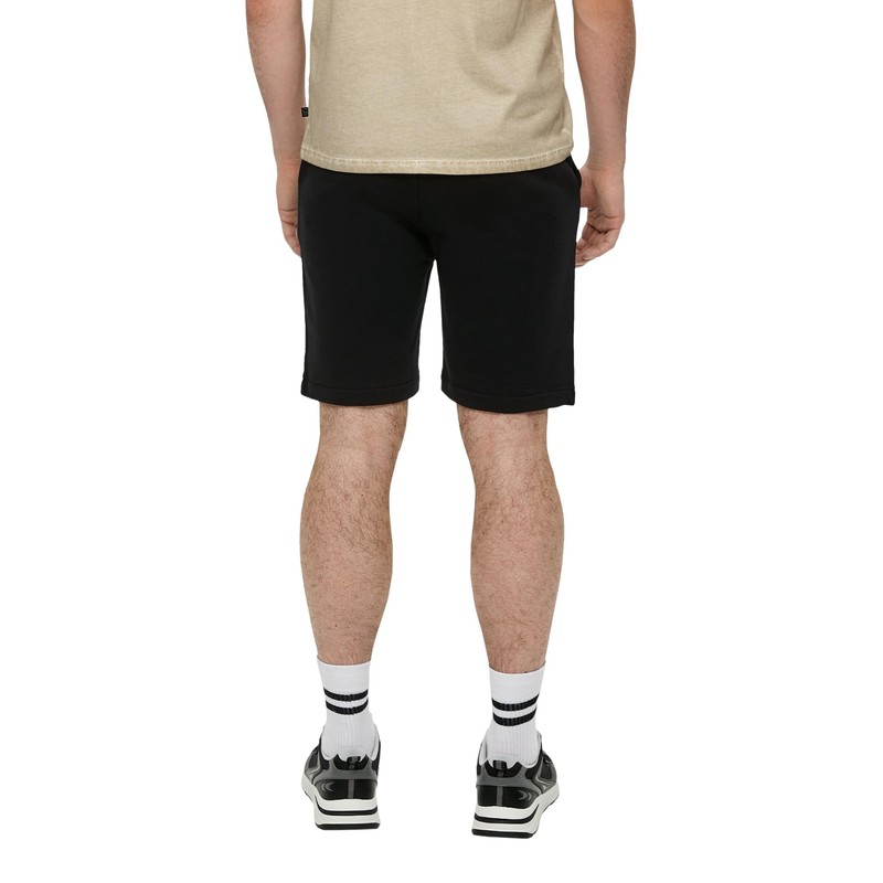 QS Men's Sweat Shorts with Drawstring, Black 9999
