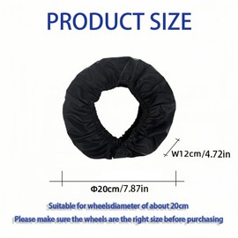 2 Pcs Wheelchair Tire Cover, Waterproof Wheel Covers, Black Wheel Protectors for Stroller Wheelchair (S, 8” Diameter)