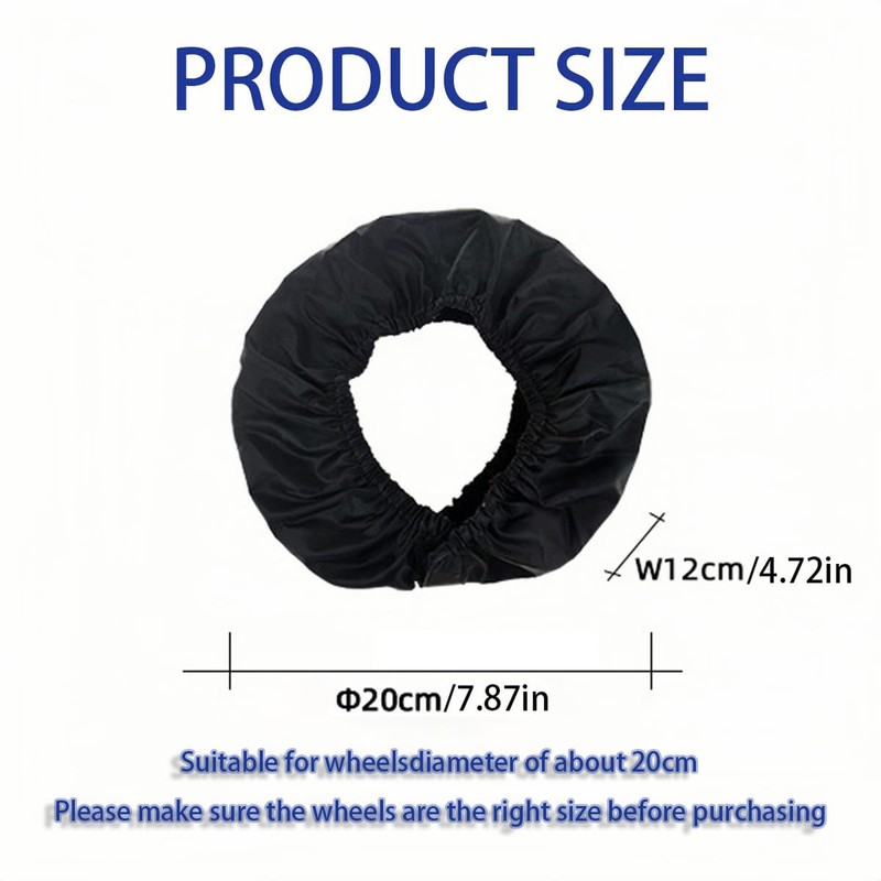 2 Pcs Wheelchair Tire Cover, Waterproof Wheel Covers, Black Wheel