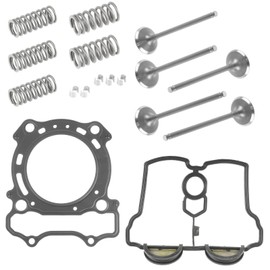 Caltric Cylinder Head Gasket And Intake Exhaust Valve Kit Fits Yamaha YZ250F 2001 - 2013