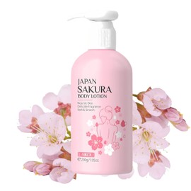 Japanese Cherry Blossom Body Lotion – Radiant Glow Firming Moisturizer with Niacinamide & Vitamin C | Hydrating Body Cream for Dry Skin | Lightweight, Non-Sticky, Fast-Absorbing | Pump Bottle | 200ml