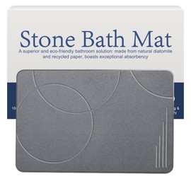 HualiiEras Stone Bath Mat - Diatomaceous Earth Mat - Quick Drying Bath Mat for Bathroom - Super Absorbent Stone Shower Mat - Non Slip, Easy to Clean 23.6 x 15.3 in