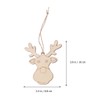 PRETYZOOM 10pcs Wooden Deer Head Ornament Christmas Blank Reindeer Hanging