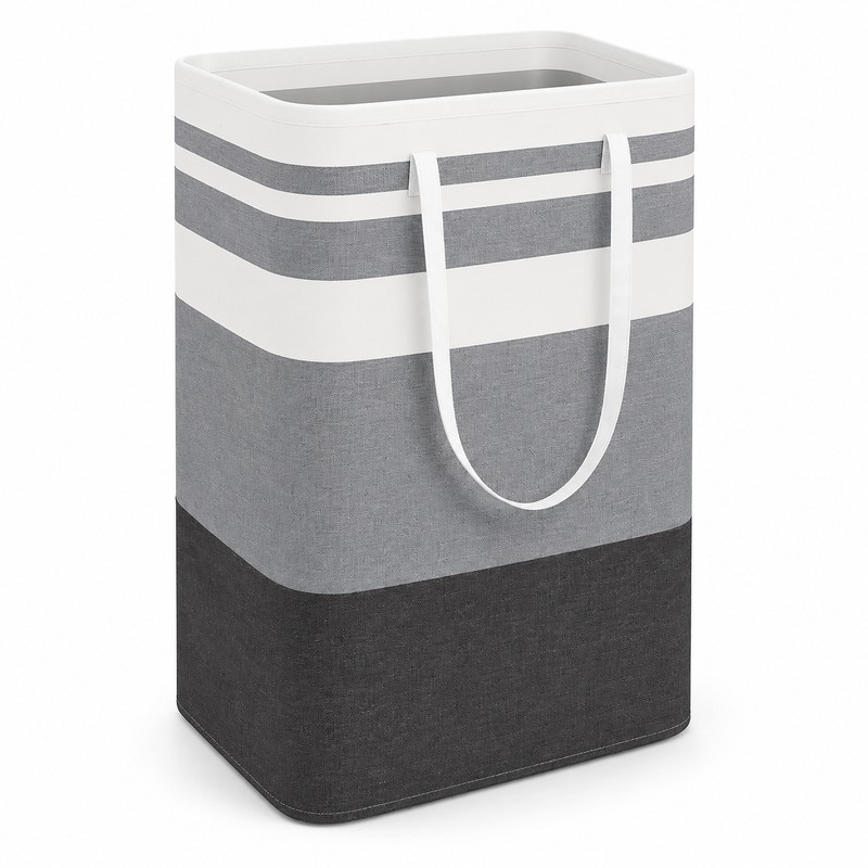 Large Foldable Waterproof Laundry Hamper with Extended Handles, Freestanding Canvas