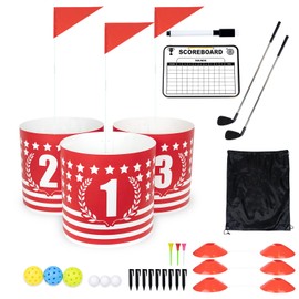 DigNew Backyard Golf Game 3 Holes Set,Portable Outdoor Game for Practice,Golf Chipping Game for Lawn,Yard,Camping,Park,Beach