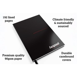 Silvine Luxpad FSC A5 Hardback Casebound Notebook - Lined (192 Pages)