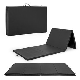 CAP All Purpose Folding Anti Tear Exercise Training Aerobic Fitness Gym & Gymnastics Balance Mat. 10' x 4' x 2" thick BLACK