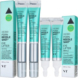VT PDRN Riddle Shot Eye Lifter Vibration Eye Cream (2 x 15ml) + 2 x 15ml Refills (4 types) / 브이티 PDRN 리들샷 아이 리프터 진동 아이크림 본품15ml 2개 + 리필15ml 2개 (4종)
