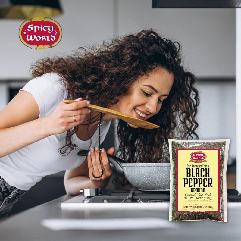 Ground Black Pepper Powder 14 Ounce Bag - Table Grind