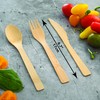 2ZEBRAZ Bamboo Cutlery Set – 100 Disposable Utensils (50 Forks,