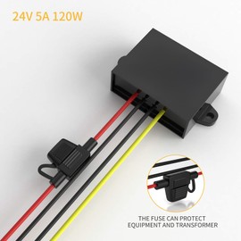 Voltage Converter 12 V to 24 V, Step Up Converter 12 V to 24 V 5 A 120 W with Fuse Waterproof, DC Voltage Converter for Golf Cart LED Light Car Motor Truck Vehicle Boat etc. (DC9-20V Wide Input)