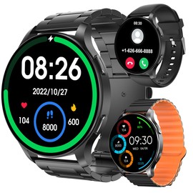 BVILY Smartwatch Hombre, 3 Correas 1.83 Pantalla Grande, Reloj Inteligente Llamada Bluetooth, Impermeable Pulsera Actividad con 100 Modos Deportivos, 