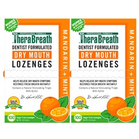 TheraBreath Dry Mouth Lozenges with Zinc, 100 Lozenges, Mandarin Mint, 100 Count (Pack of 2) | TheraBreath