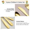 Berglander Gold Toddler Utensils 4 Pieces Golden Titanium Plating Kids