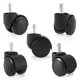 Enjoy Caster | 2.5 Inch Office Chair Casters for Herman Miller Aeron Chair | Dual Injection Polyurethane Wheels for Hardwood Floors | Universal Stem Size 7/16" Office Chairs (6506BUB-23)