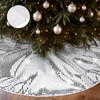 Realspring 36inch Silver Christmas Tree Skirt Disco Xmas Tree Mat