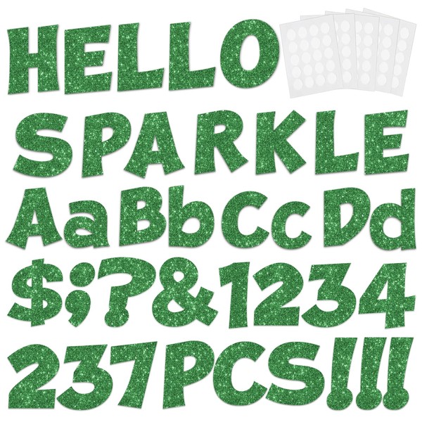237 Pcs Glitter Bulletin Board Letters, Numbers and Punctuation, Poster