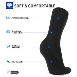 CLOSEMATE Mens Dress Socks Soft Casual Breathable Lightweight Classic Business Cotton Crew Socks For Daily Wear 6 Pairs(6 Pairs-Black Assorted, Size XL)