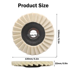 Pack of 5 Polishing Disc, 125 mm, Felt Polishing Disc for Polishing Attachment, Angle Grinder, Wool Felt Polishing Disc for Grinding and Polishing Paint, Stainless Steel, Wood, Plastic