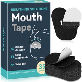 35PCS Mouth Tape For Sleeping,Parches Boca para Dormir No Roncar,Cinta Bucales Antirronquidos Ayudan con Respiración y Ronquidos,Sleep Tape Sequedad Bucal,Tira Bucal Ideales para Dormir con Boca Cerrada(Negro)