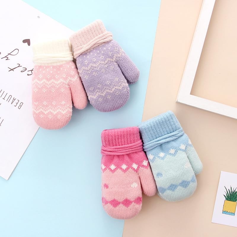CXQRR Toddler Kids Knit Mittens for Girls Boys, Winter Gloves