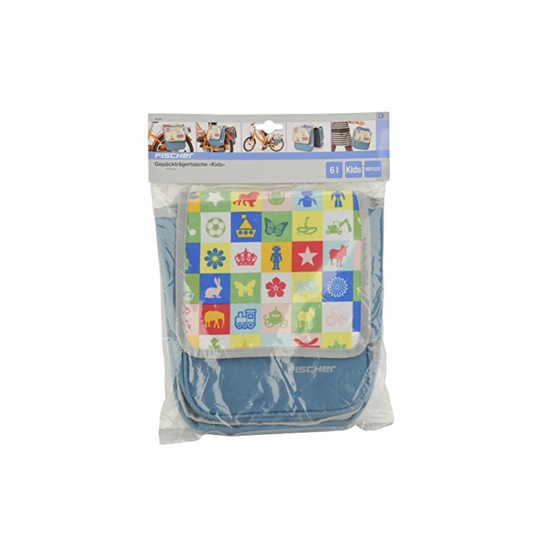 FISCHER Children's Pannier Rack Bag, Blue, 4 x 28 x