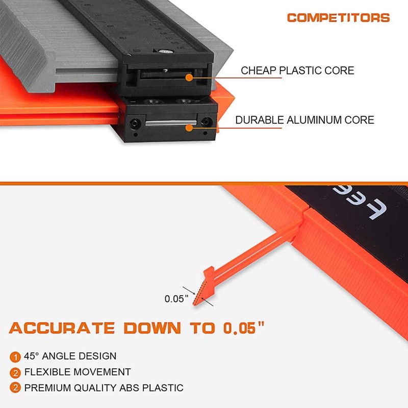 Contour Gauge (12 Inch) with Lock Profile Tool, Christmas Gifts