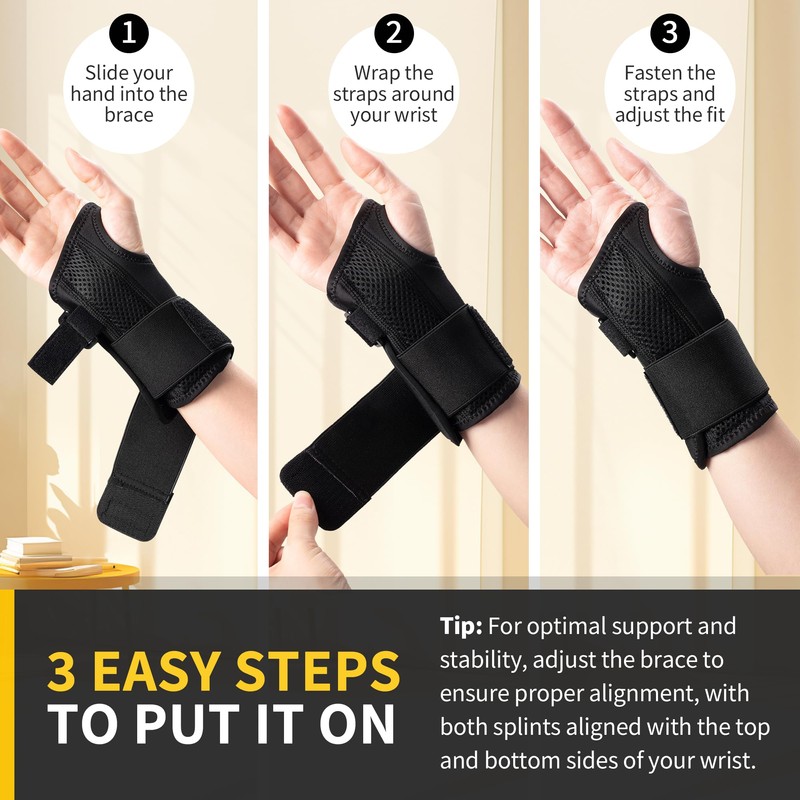 CAMBIVO Wrist Support 1 Pack, Black Right, L/XL 589B