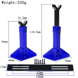 RC Car Jack Stand for 1/8 1/10 Scale Climbing Crawler Car Jack Stand Scale Accessory for Traxxas TRX4 Axial SCX10 RC4WD Tamiya CC01 D90 HPI HSP D110 TF2 Redcat Gen7 Gen8, 2Pcs Metal Jack Stand(Blue)