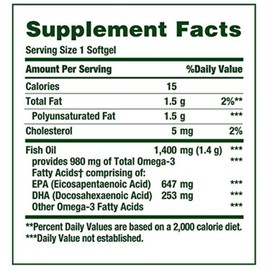 Nature's Bounty NB Fish Oil 1400 mg Omega-3 Softgels