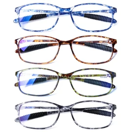 DOOViC anteojos de lectura para computadora, 4 unidades, anteojos de bloqueo de luz azul, antifatiga, flexibles, ligeras, lectoras para mujeres y hombres, 1.50 de graduación