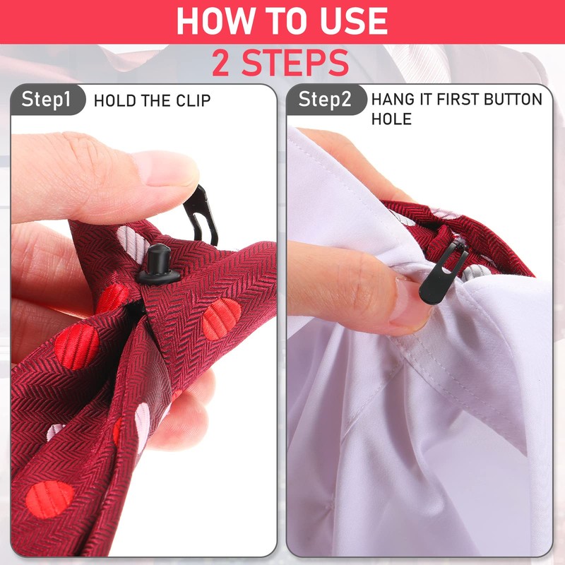 Janmercy 6 Pcs Clip on Tie for Men Clip on