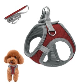 Auliuse Dog Vest Harness, Dog Harness and Llead Set, Reflective Harnesses for Small Dogs, Vest Harness for Cats/Dogs, Adjustable, Breathable