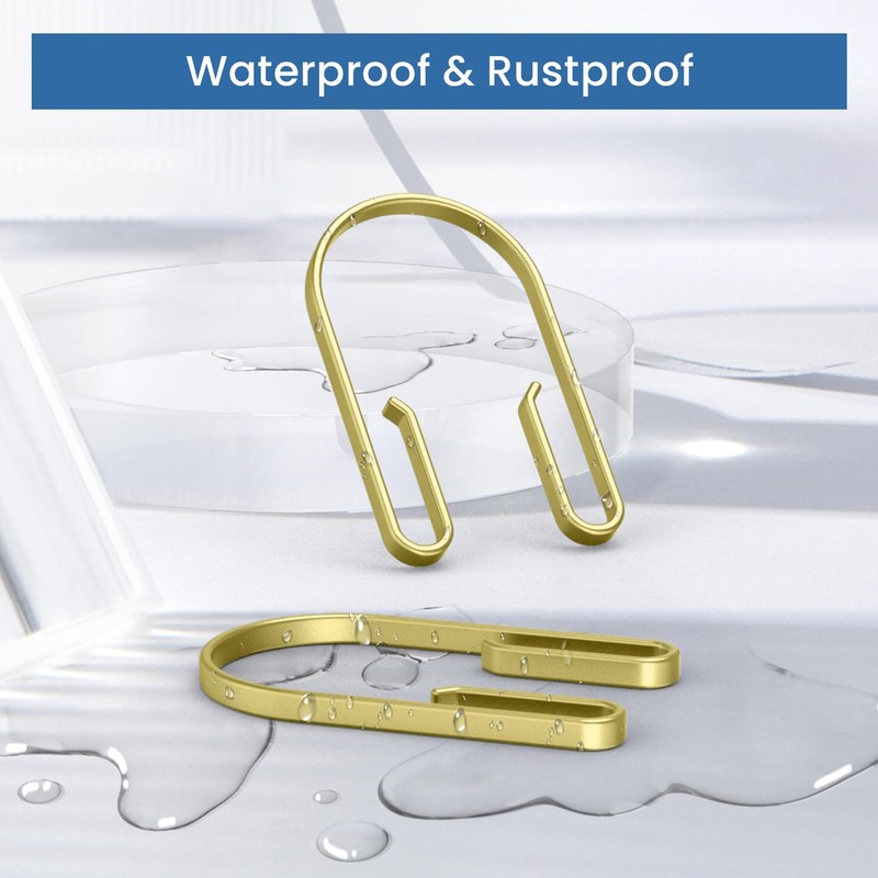 Shower Curtain Hooks Rings，Double Sided Shower Curtain Hooks Rust Proof，12