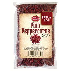 Spicy World Pink Peppercorns Whole 1.75Oz Bag - Steam Sterilized, Vegan, Premium Quality Whole Peppercorns