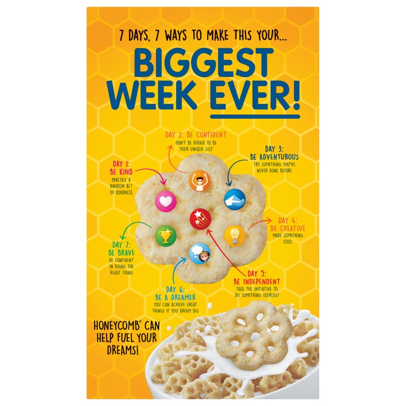 Post Honeycomb Cereal, Honey Flavored Sweetened Corn and Oat Cereal,